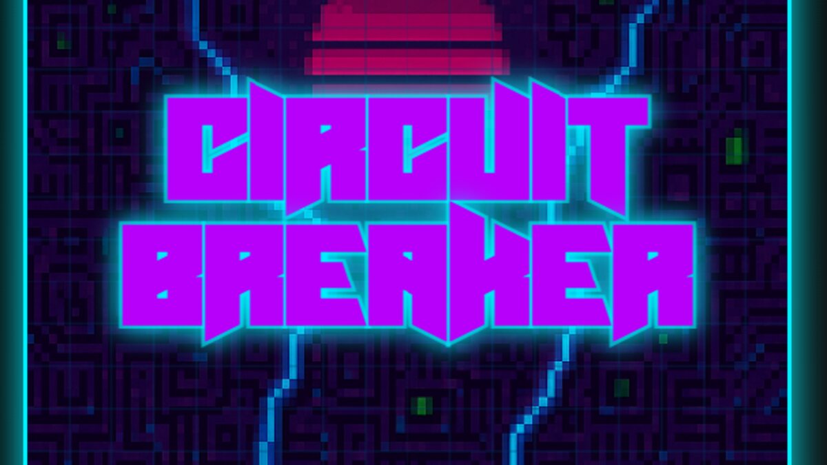 Circuit Breaker neon cyberpunk pinball title screen