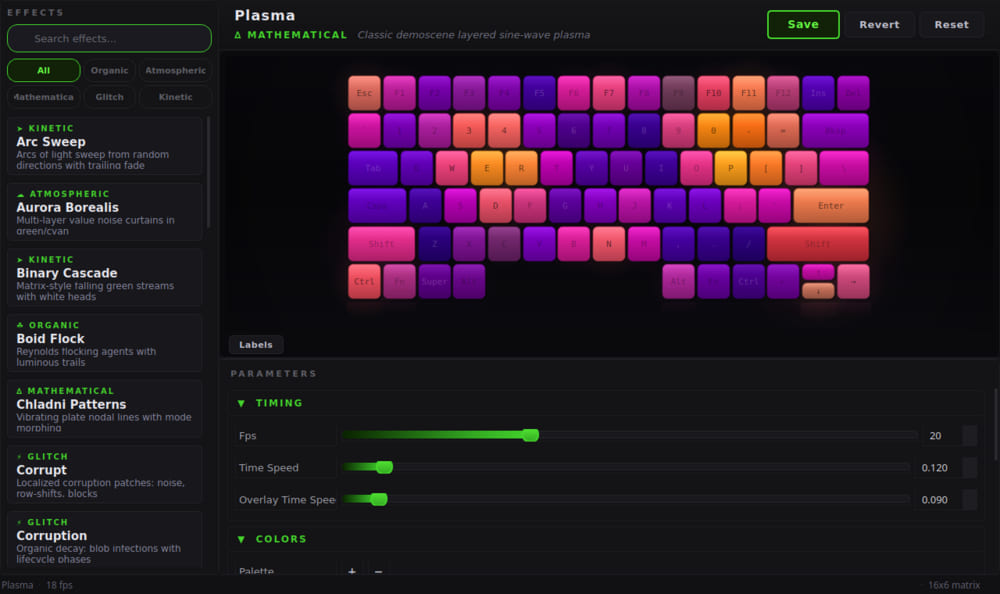 The live-preview configuration GUI