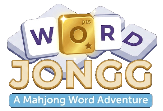 Word Jongg title art: mahjong-style letter tiles spelling the name, with the tagline A Mahjong Word Adventure